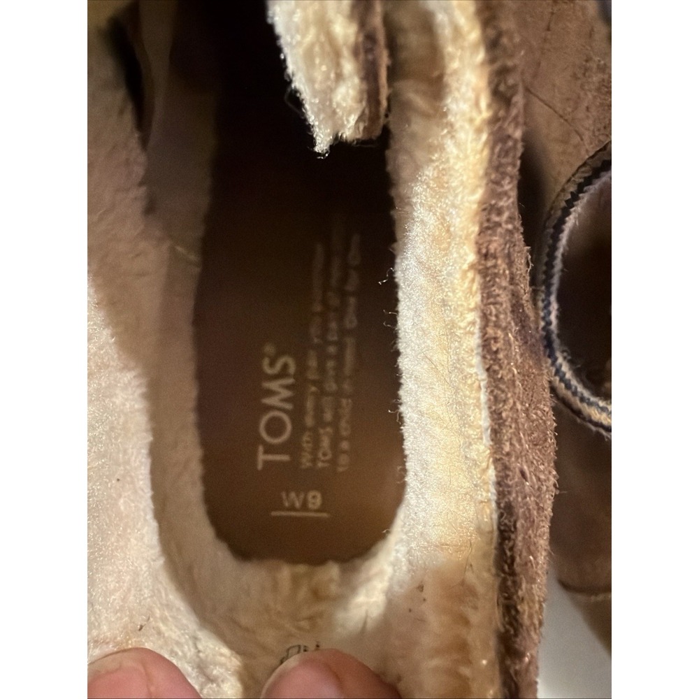 Tom's Desert Wedge Brown 2.75" Wedge Heel Booties Leather Size 9 - Picture 8 of 10